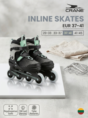 CRANE reguliuojamo dydžio riedučiai, 37 - 41, su šviečiančiais LED ratukais