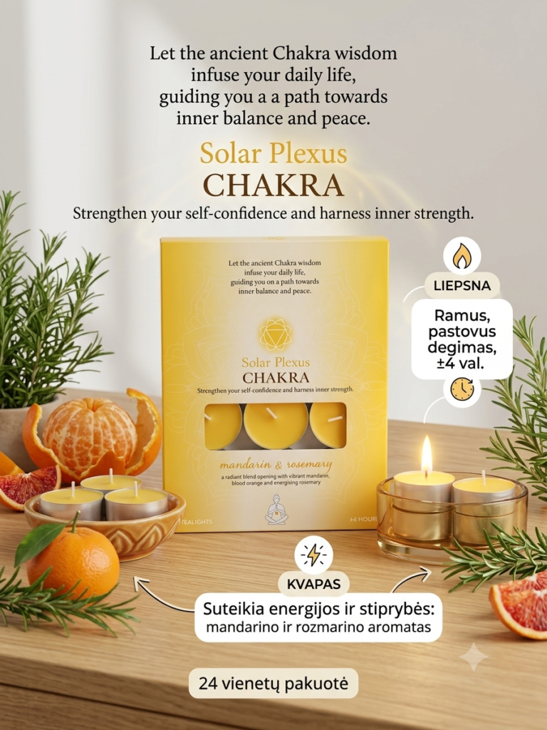 "Sacral Chakra" arbatinių žvakių rinkinys 24vnt.